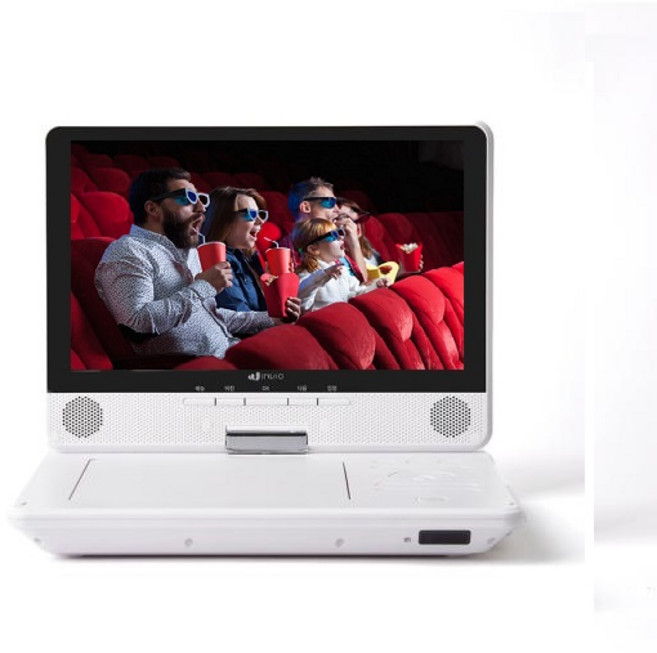 인비오 멀티 휴대용DVD플레이어 블루투스아웃 오디오CD재생 USB 코드프리 세계 모든 DVD타이틀 재생W-P1, 화이트