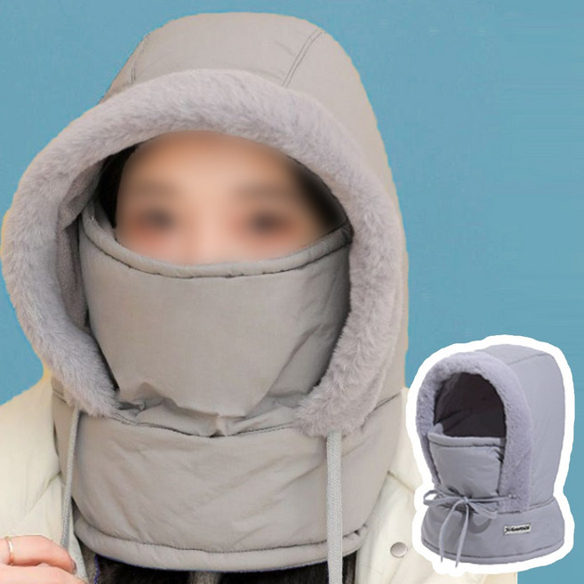 남여공용 전체 방한 기모패딩바라클라바 마스크넥워머 목도리 귀달이 귀마개 겨울 JUN팩토리, 기모 그레이, 1개