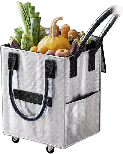 大容量折疊拖拉多功能購物車 順滑滾輪 買菜車 裝備拉車, 銀色, 1個