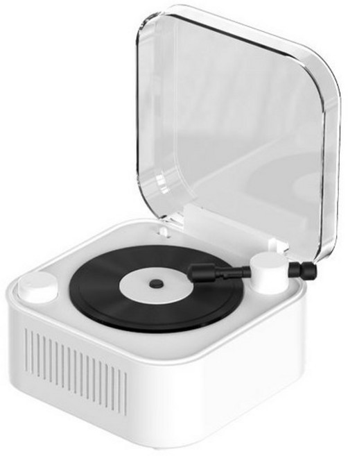 에그미 블루투스 스피커 레트로 휴대용 빈티지 CD 플레이어 하이파이 MP3 음악 지지대, 1.White, White