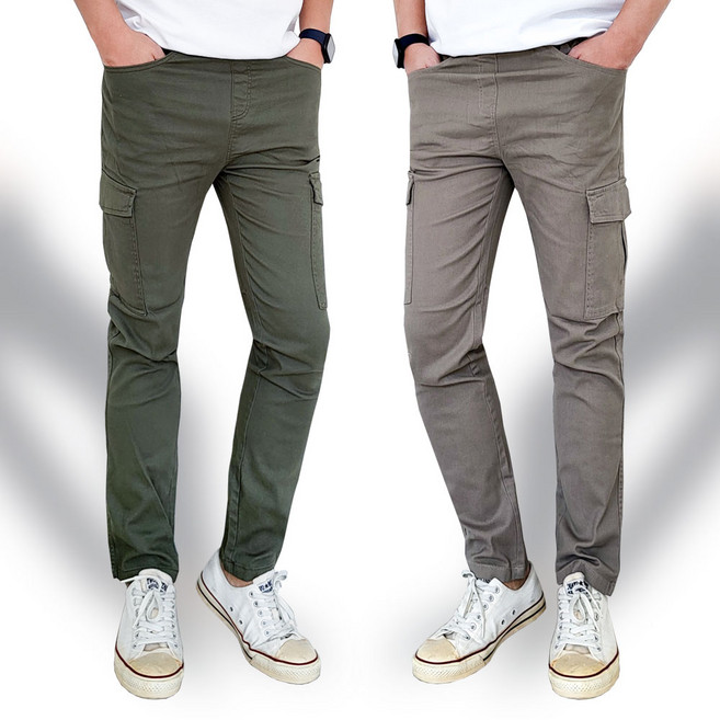 포커스코리안 남자바지 남성 면바지 스판 건빵 CG 워싱 카고팬츠