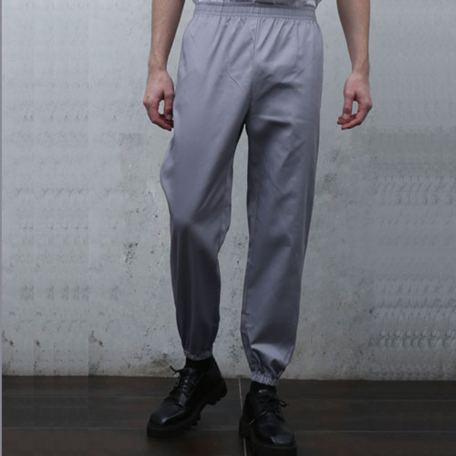 P-31 20수 회색 상하고무줄바지 (남녀공용) 위생바지 조리바지, 2XL--34, 1개