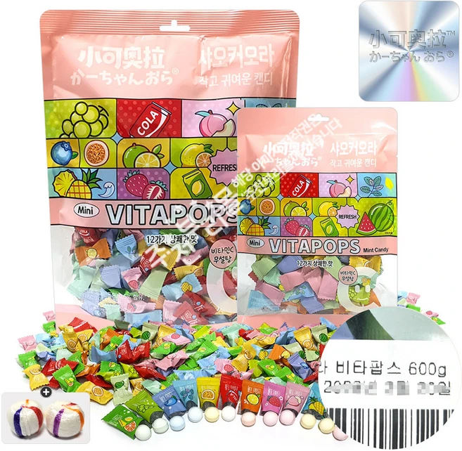 한국총판 샤오커오라 비타팝스캔디, 600g, 1세트 - 쿠팡