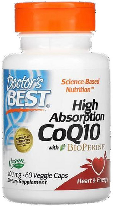 닥터스베스트 코큐10 바이오페린 400mg 60캡슐 코엔자임Q10 CoQ10 유비퀴논, 1개, 60정