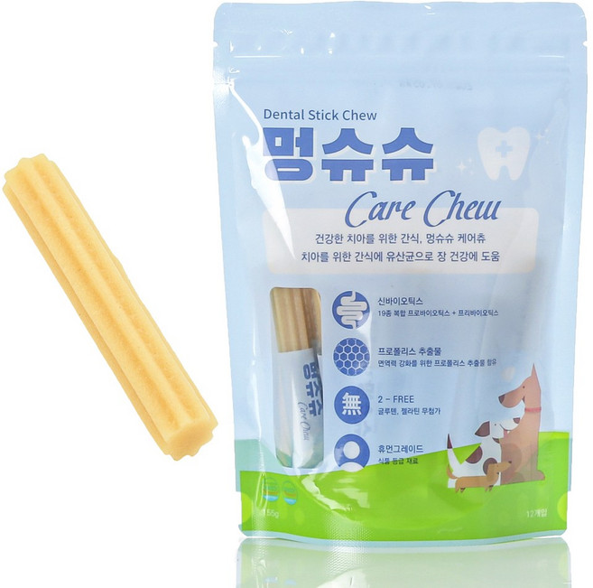 멍슈슈 케어츄 강아지 덴탈껌 155g, 1개