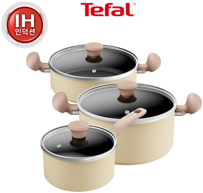 테팔 인덕션 데이지 3종(편수18+양수20+전골24), 1세트