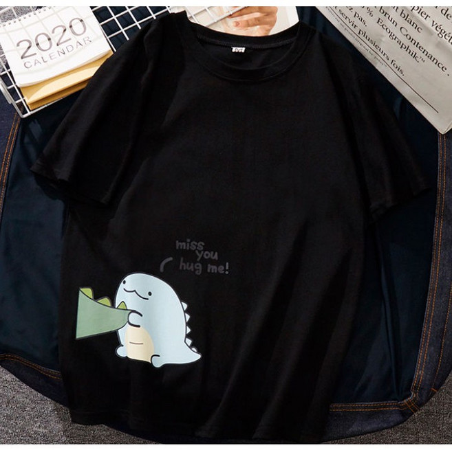 情侶裝小恐龍短袖男女夏季韓版ins寬松學院風可愛學生上衣班服