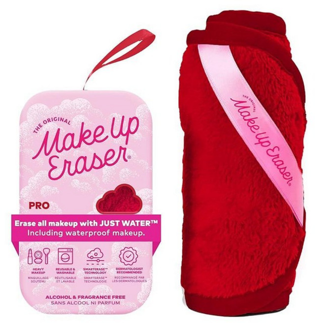 오리지널 MakeUp Eraser PRO 방수 마스카라 아이라이너 파운데이션 립스틱 자외선 차단제 등을 포함한 물만으로 모든 메이크업을 쉽게 제거할 수 있습니다 레오파드 1개입, Ruby Red