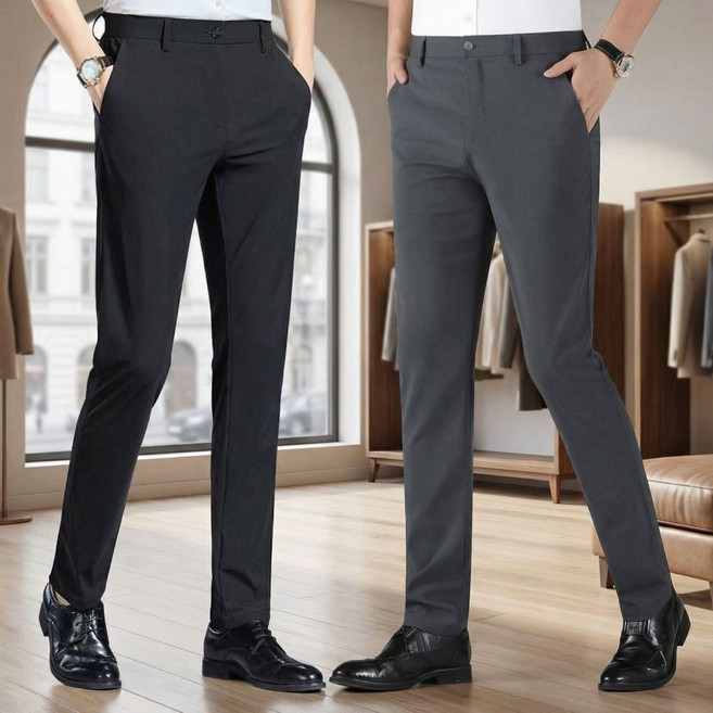 원포인트샵 남자 여름정장바지 캐주얼 9부 슬랙스 스판 초경량 신사 양복바지