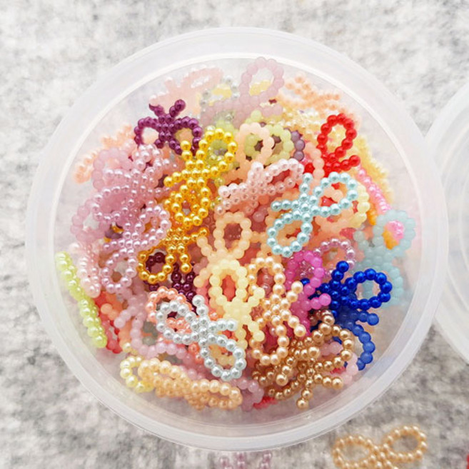 (T-137)10x20mm 구멍 뚫린 둥근 리본(약15g/약105개)