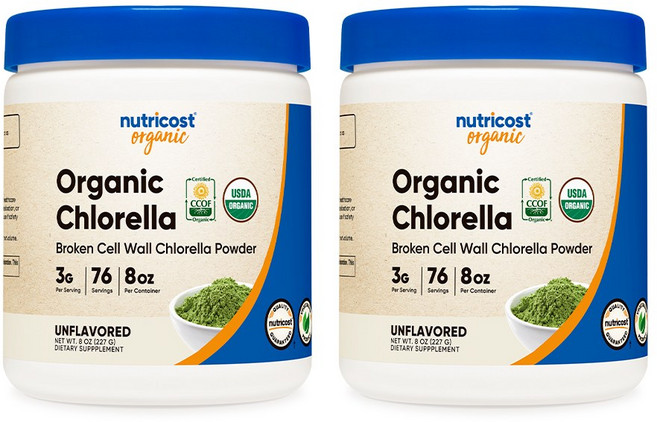 오가닉 클로렐라 파우더 8oz 2병, 2개, 76회분