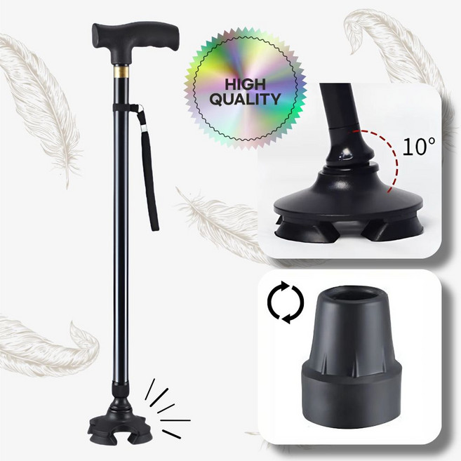 발렌타 효도 고급 초경량 어르신 지팡이, 블랙, 1개