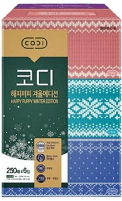 코디 해피퍼피 미용티슈, 6개