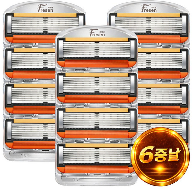 프레센 26년 NEW 신형 프로글라이드 6중날 면도날 리필 세트 질레트 호환용, 3세트, 4개입