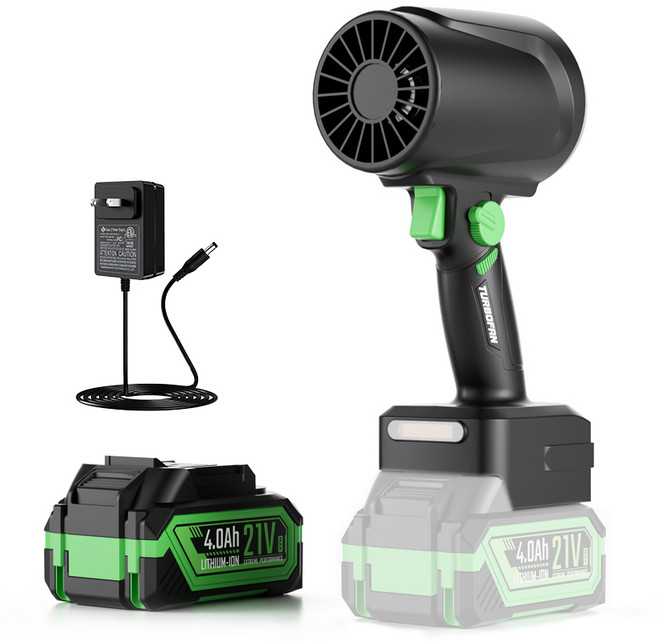 TF64C無刷手持吹風機 1.3kg推力吹葉機 汽車清潔 強力吹風快速去水漬 可拆卸電池 牧田接口, 1個