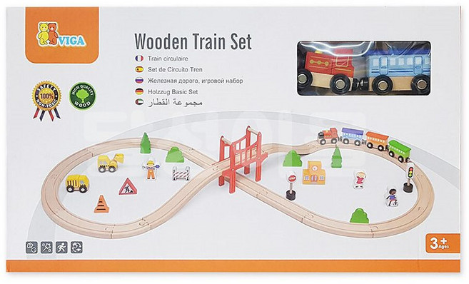 비가 원목 트레인 세트 39pcs, 1개