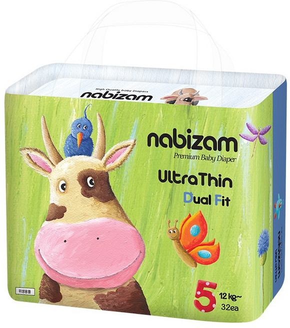 나비잠 기저귀 울트라씬 듀얼핏 밴드 1팩, 특대형(XL), 32매