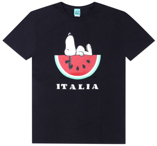 [와일드 동키] 와일드동키 T-ITALIA BLACK 스누피 공용 반팔티
