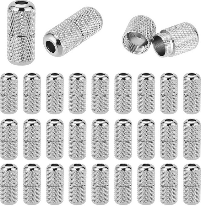 30개 브래스 캡슐 레이스 락 버클 DIY 스니커 킷 메탈 신발끈 액세서리 플래티넘 1.75x0.8cm 홀 3mm