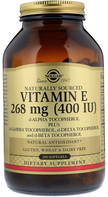 SOLGAR 維他命E 400IU無糖軟膠囊, 250顆, 1罐