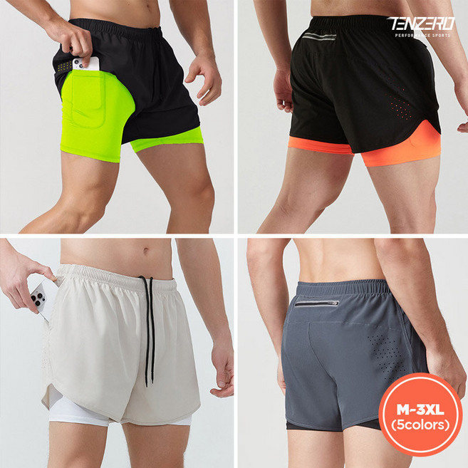 마우나케아 텐제로 남녀공용 런닝숏츠 3부 반바지레깅스 속바지일체형 짐웨어 마라톤