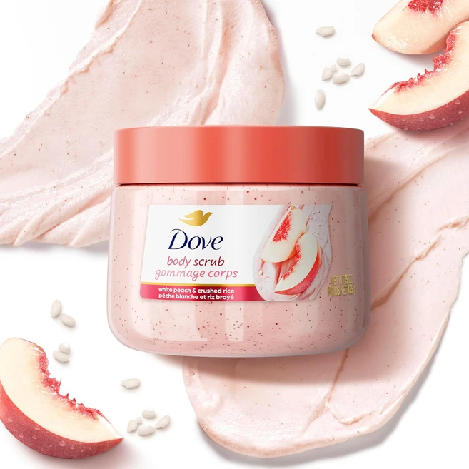 도브 스크럽 화이트피치 & 으깬 쌀 바디케어 425g (Dove), 1개 - 쿠팡