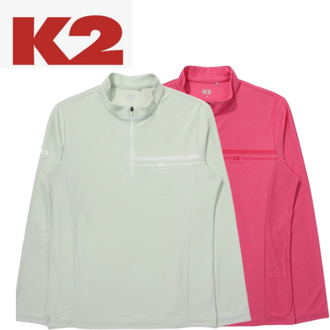 [백화점 발송] k2 여성 봄 기능성 티셔츠 스탠다드 긴팔 집업 일상룩 데일리룩 트레킹 캠핑 워킹 여행에 좋은 상의