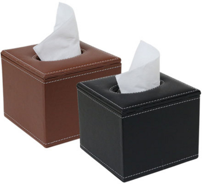 가죽 냅킨통 (2color) 냅킨함 냅킨꽂이 휴지꽂이, 가죽냅킨통(브라운), 1개