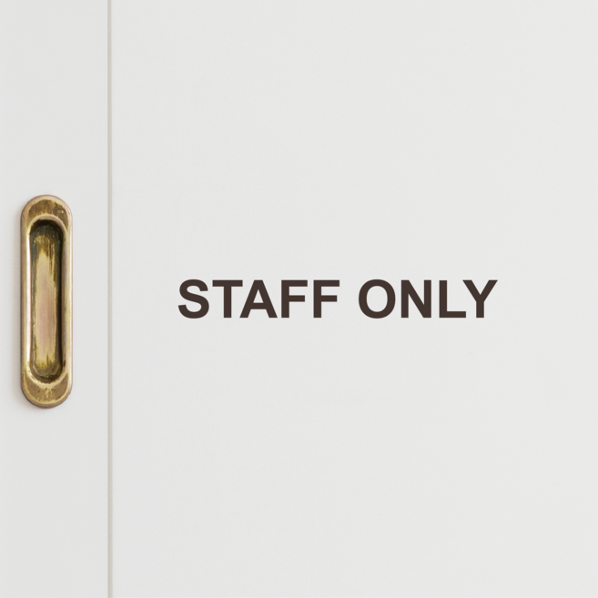 웰던 스태프온리 스티커 문패 표지판, 검정색, 2개, STAFF ONLY