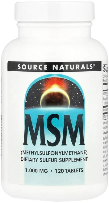 소스내츄럴스 MSM 1000mg 타블렛 무설탕 글루텐 프리, 1개, 120정 - 쿠팡