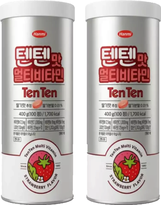 메온셀 한미약품 텐텐 멀티비타민 영양제 비타민 100정 x2캔 청소년 어린이 누구나 대용량 안전포장, 1개