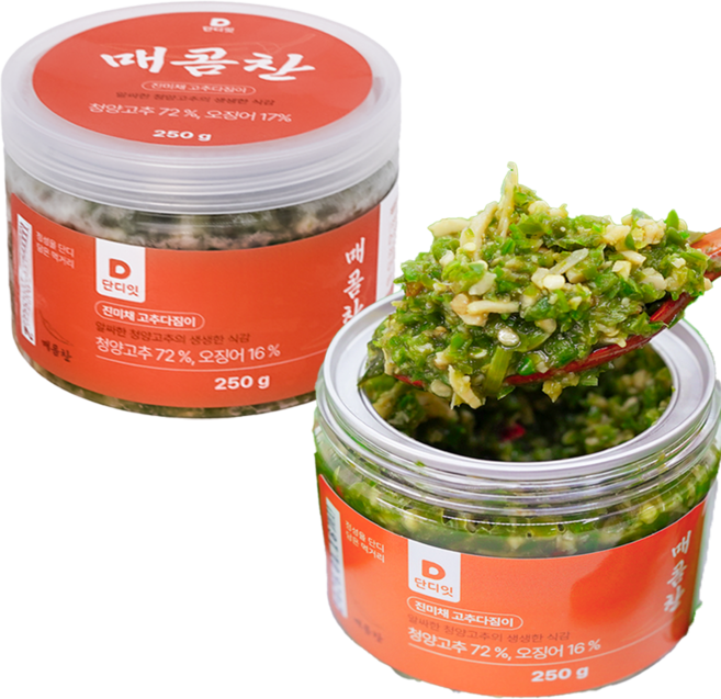 단디잇 매콤찬 진미채 고추다짐이 밥상차려주는남자 250g 밥도둑 땡초장 고추장물 청양다대기 캠핑 혼밥, 2개