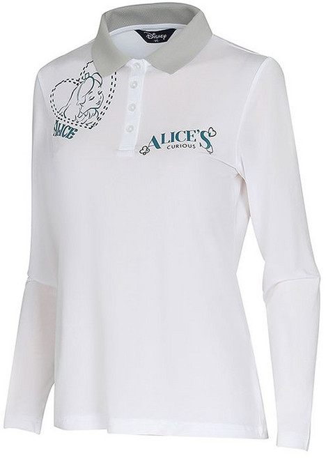 디즈니골프 여성 배색 카라 긴팔 티셔츠 DN1LTS005