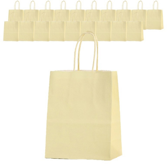 길그리 파스텔 크라프트 쇼핑백, 레몬, 20개