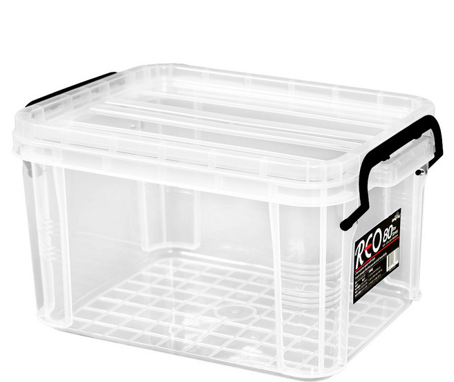 지오리빙 레오박스 다용도정리함 리빙박스 수납 공간 정리함, 투명, 3개