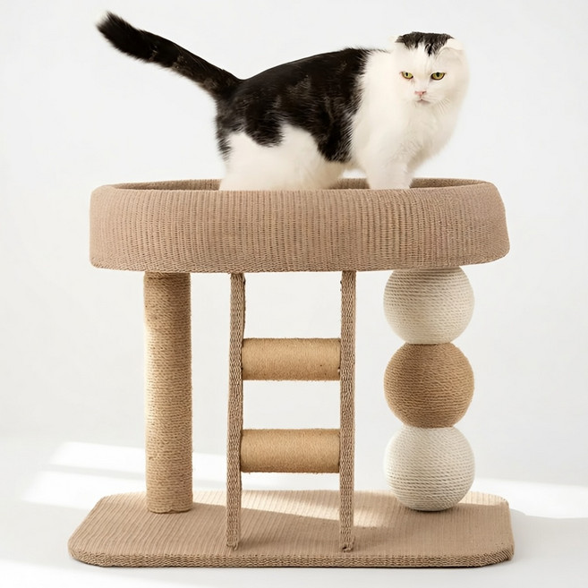 냥냥타워 미니 캣타워 소형 아기고양이 숨숨집, 베이지 크림, 1개