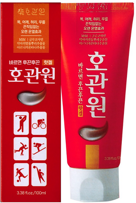 [서흥바이오팜] 호관원 핫겔 관절 근육 온열 마사지 크림 찜질 100ml, 3개