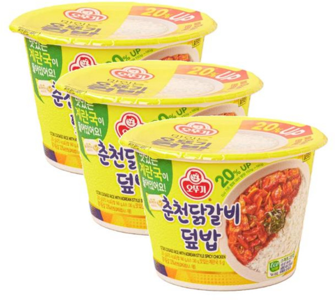 오뚜기 컵밥 춘천닭갈비덮밥 315g 3개, 6세트