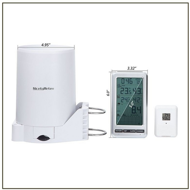 NicetyMeter 無線雨量計 溫濕度監控表, 1個, 型號0206-雨量計