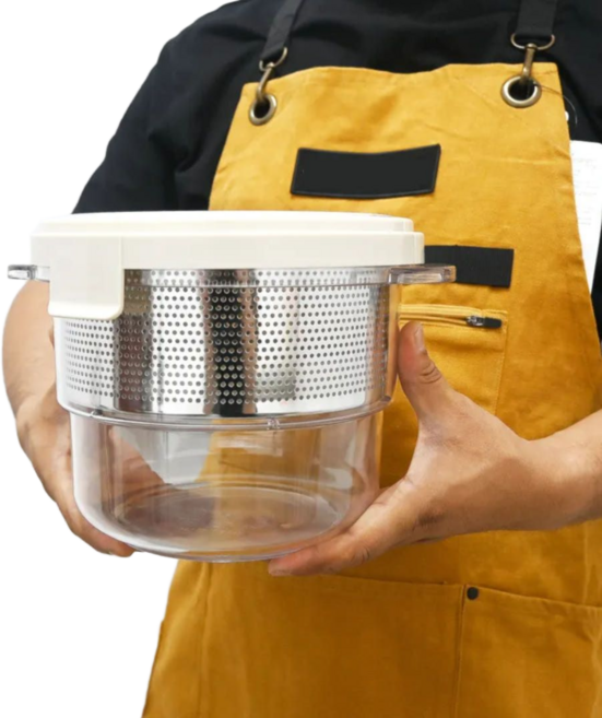 국산 대용량 나물 채소 오이지짤순이 요술 만능 야채탈수기 음식짤순이 물짜고 2.5L, 화이트, 1개