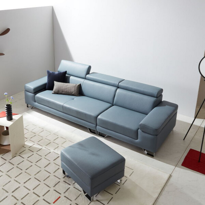 막스앤 카르멘 4인 이태리 통가죽 소파, 쿠션 2ea 무료증정, 스툴 포함, 딥베이지