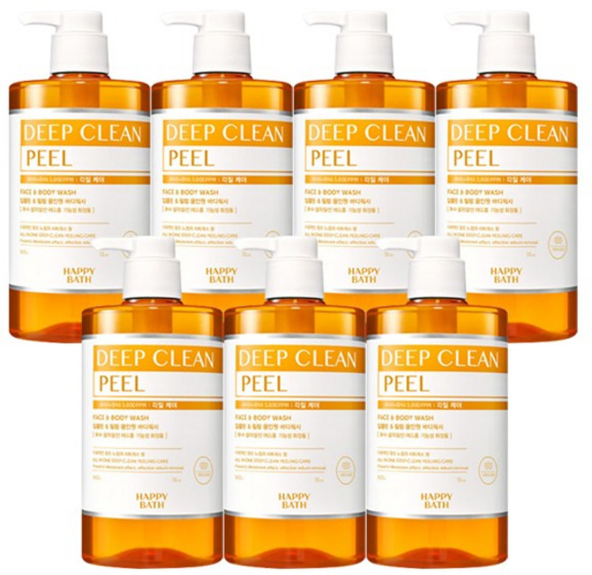 해피바스 딥클린 아하바하 각질케어 바디워시, 900g, 7개