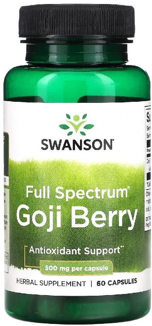 스완슨 풀스펙트럼 고지베리 구기자열매 500mg 60캡슐, 고지베리 60캡슐, 60정 - 쿠팡