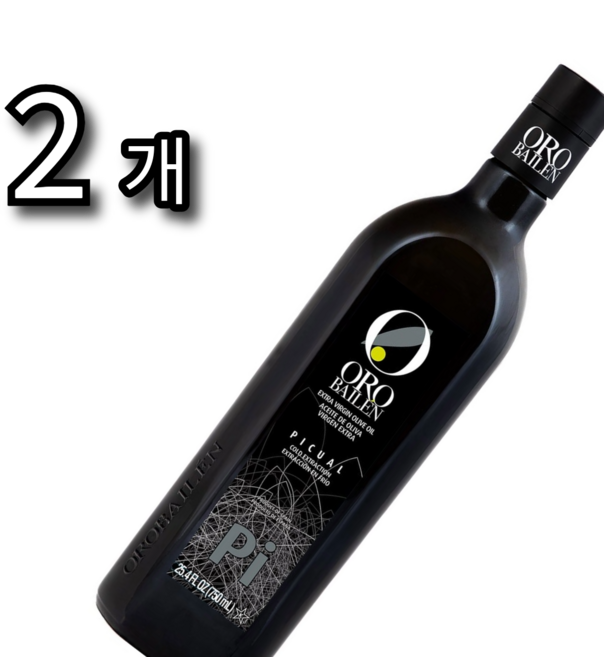 오로 바일렌 엑스트라 버진 올리브 오일 피쿠알 냉압착, 2개, 750ml