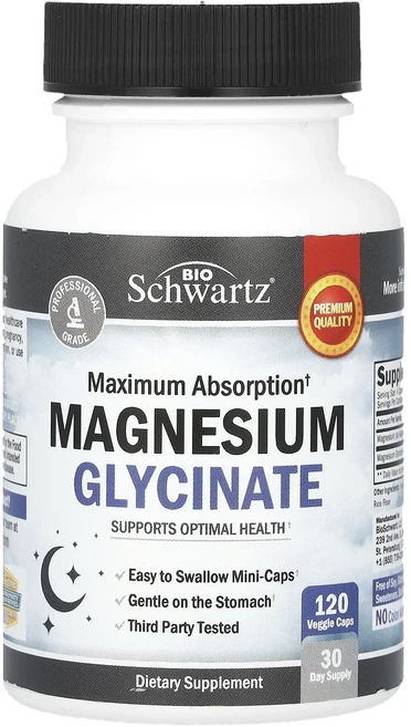 BioSchwartz 최대 흡수율 마그네슘 글리시네이트 베지 캡슐 120정, BioSchwartz 최대 흡수율 마..., 1개 - 쿠팡