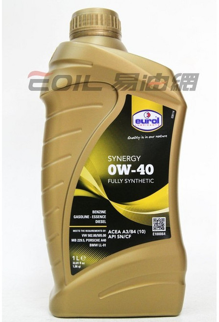 易油網 Eurol SYNERGY 0W40 全合成機油 引擎保護 降低油耗, 1個