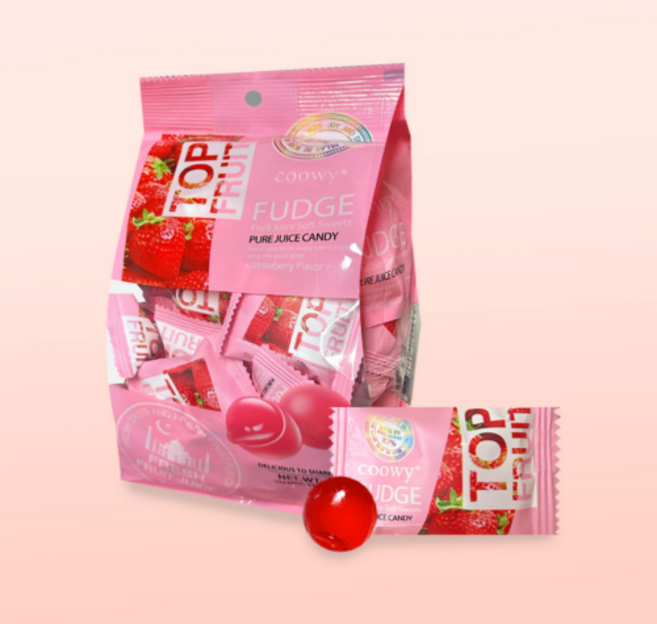 탑젤리 딸기 coowy 탑후르츠 퍼지 과일젤리, 320g, 1개