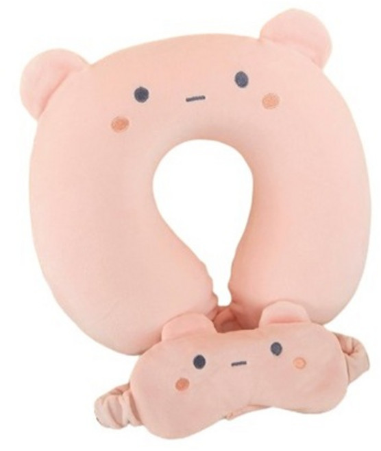 키밍 목쿠션 귀여운 목베개 안대 메모리폼 분리가능 낮잠 사무실