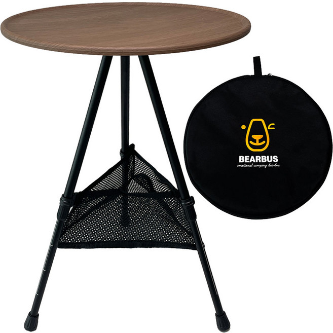 캠핑 원형 사이드테이블 야구장테이블, 우드[wood]