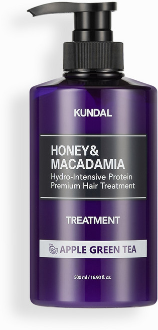 쿤달 허니 앤 마카다미아 헤어 트리트먼트 애플그린티향, 500ml, 10개
